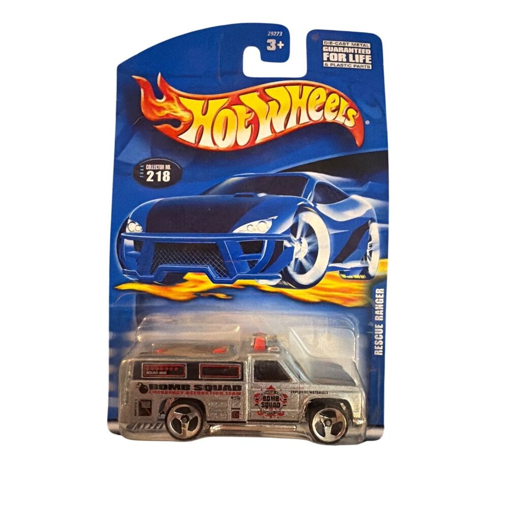Hot Wheels Rescue Ranger Die-Cast Car Bomb Squad Silver Red 1:64 Scale Collector